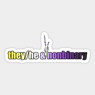 They/He & Nonbinary Pride - Pronouns with Lavender Sticker